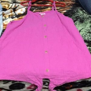 Pink cat and jack tank top